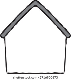 Esta es una ilustración de una casa simple con un árbol de caqui creciendo en ella.