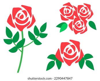 This is an illustration of a simple red rose.
