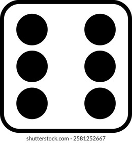 This is an illustration of the sixth number on the dice.