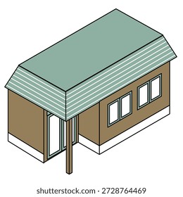This is an illustration of small buildings and huts found in parks and facilities.