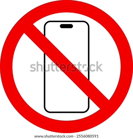 This is an illustration of the smartphone prohibition icon (call prohibition mark).