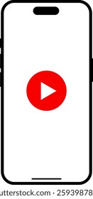 This is an illustration of a smartphone and a video playback button.