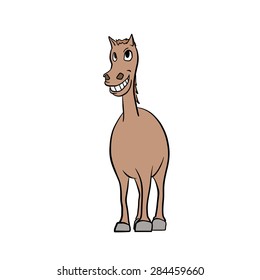 This is an illustration of smiling horse