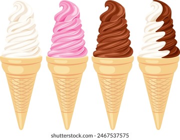 This is an illustration of soft-serve ice cream