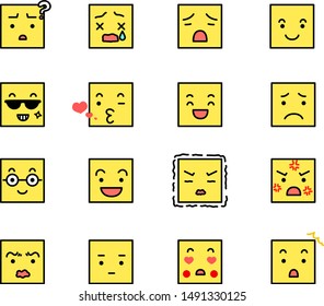 This is a illustration of Square emoticon icon