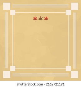 This illustration is a square frame of falling autumn leaves.