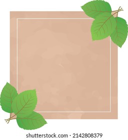 Esta es una ilustración de un marco cuadrado con un motivo fresco de hoja verde.