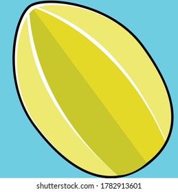 This an illustration Star fruit color and outline simple vector simple and cute
