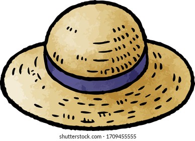 This is an illustration of a straw hat.