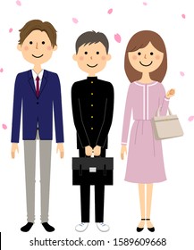 This is an illustration of a student entering a family.