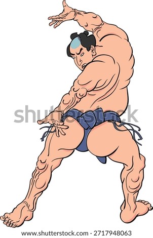 This is an illustration of a sumo wrestler throwing someone.