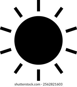 This is an illustration of the sun icon (sunny symbol silhouette).