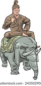 This is an illustration of Taishakuten Elephant.