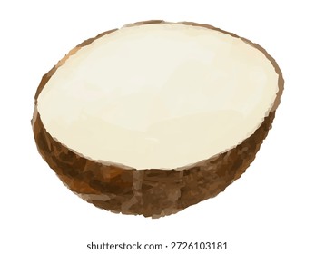 This is an illustration of taro cut in half. It is used in stir-fries and other dishes. It can be used for cooking-related designs, illustrations, diagrams, etc.