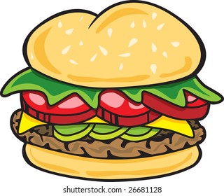 This is an illustration of a tasty hamburger.