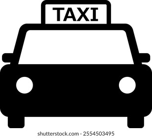 This is an illustration of a taxi icon (silhouette).