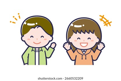 This is an illustration of the "Teens in plain clothes" man and woman.