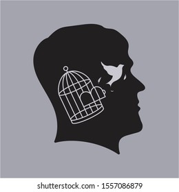 This illustration tells about the restraints on freedom of speech. This illustration is suitable for being artwork on clothes, posters or for other graphic purposes.