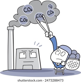Esta es una ilustración que pone en duda la tecnología de captura de CO2.