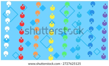 This is an illustration that expresses emotions, classification, and comparison using color-coded icons such as hearts and footprints.