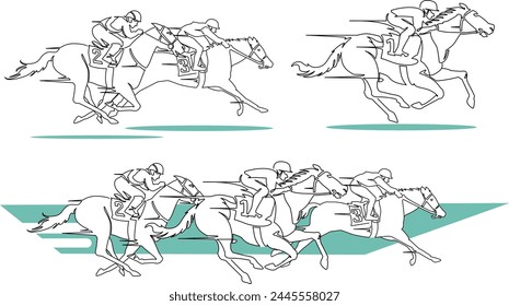 This is an illustration that stands out in front during a horse race.