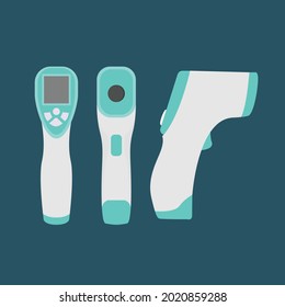 This is an illustration of a thermo gun, this illustration is a vector with a flat design style. 
