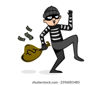 This is an illustration of a thief running