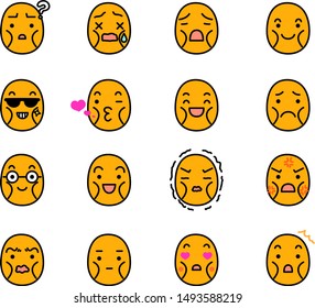 This is a illustration of Thin man emoticon icon set