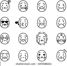 This is a illustration of Thin man emoticon icon set
