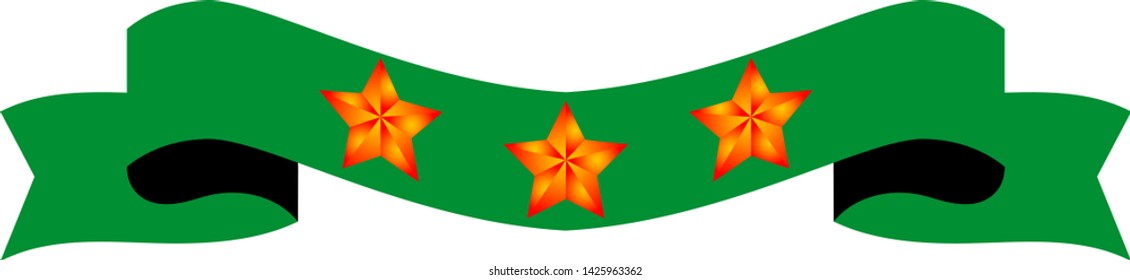 This is an illustration of a three star title ribbon.