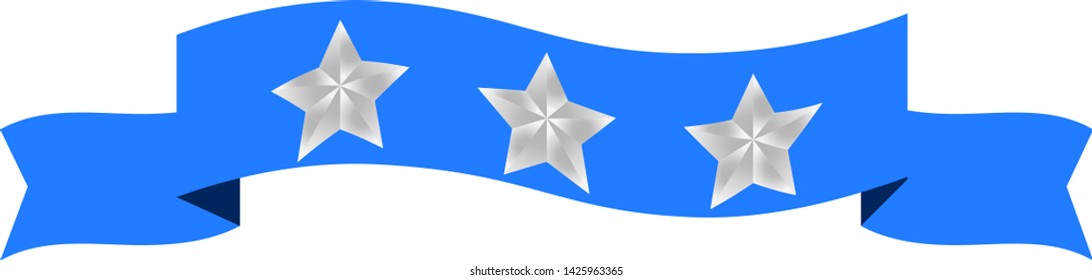 This is an illustration of a three star title ribbon.