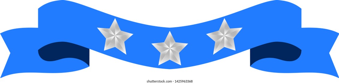 This is an illustration of a three star title ribbon.