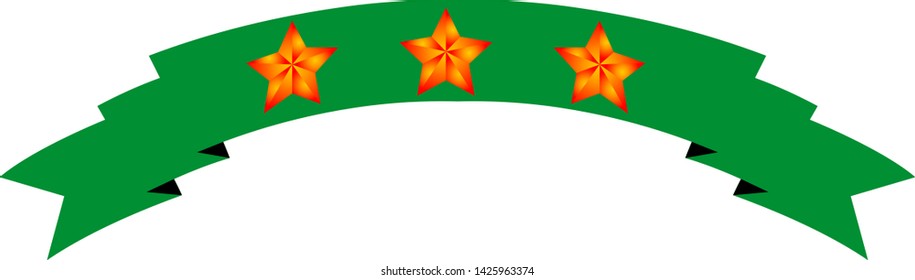 This is an illustration of a three star title ribbon.