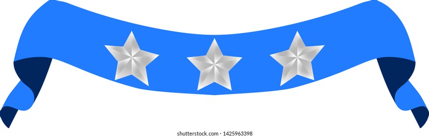 This is an illustration of a three star title ribbon.