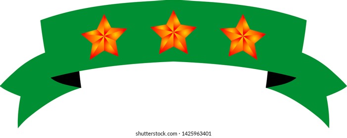 This is an illustration of a three star title ribbon.