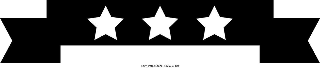 This is an illustration of a three star title ribbon.