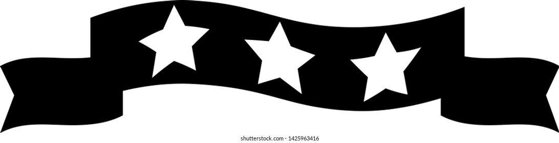 This is an illustration of a three star title ribbon.