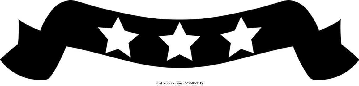 This is an illustration of a three star title ribbon.