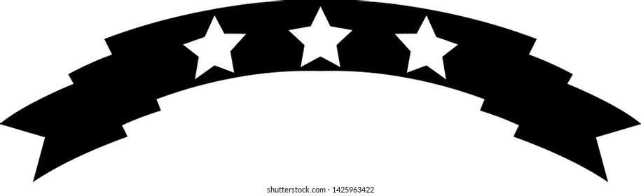 This is an illustration of a three star title ribbon.