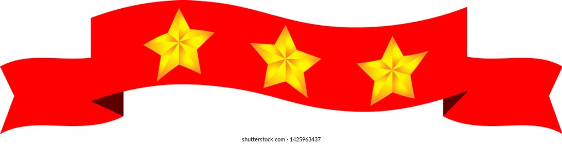 This is an illustration of a three star title ribbon.