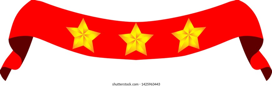 This is an illustration of a three star title ribbon.