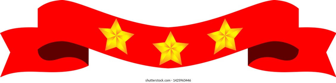 This is an illustration of a three star title ribbon.