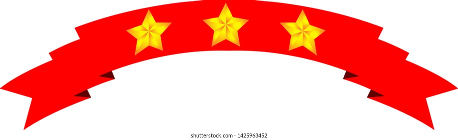 This is an illustration of a three star title ribbon.