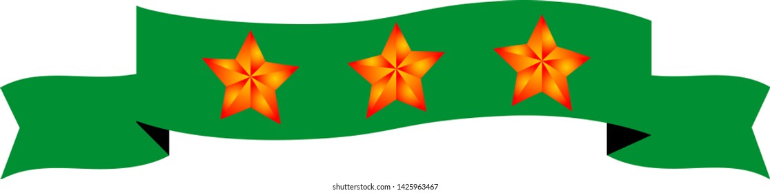 This is an illustration of a three star title ribbon.