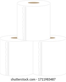 This is an illustration of three toilet papers.