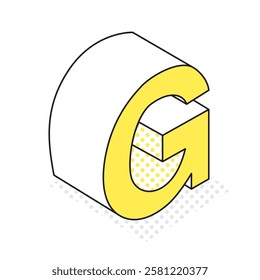 This is an illustration of the three-dimensional and simple alphabet G.