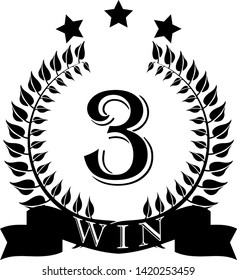 This is an illustration of a three-star laurel to honor set.