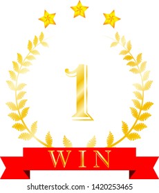 This is an illustration of a three-star laurel to honor set.