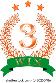 This is an illustration of a three-star laurel to honor set.