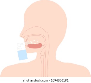 This is an illustration of a throat spray.